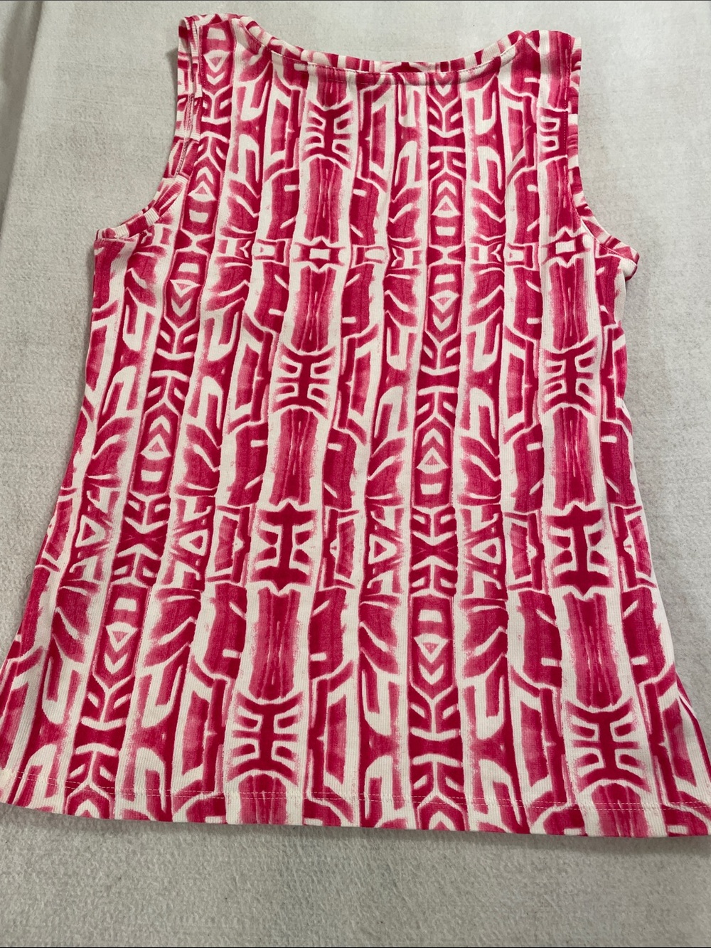 Chico's Hot Pink and White Geometric Tank - Picture 6 of 6